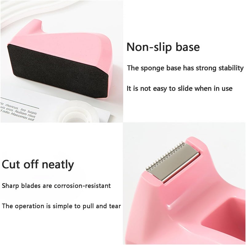 LASUND Basics Desktop Tape Dispenser, Office Desk Tape Dispenser, Heavy Duty Desk Accessories Office Tape Dispensers, Weighted Non-Skid Base,Ideal for Home, Office, School, or Business (Purple) - Image 4